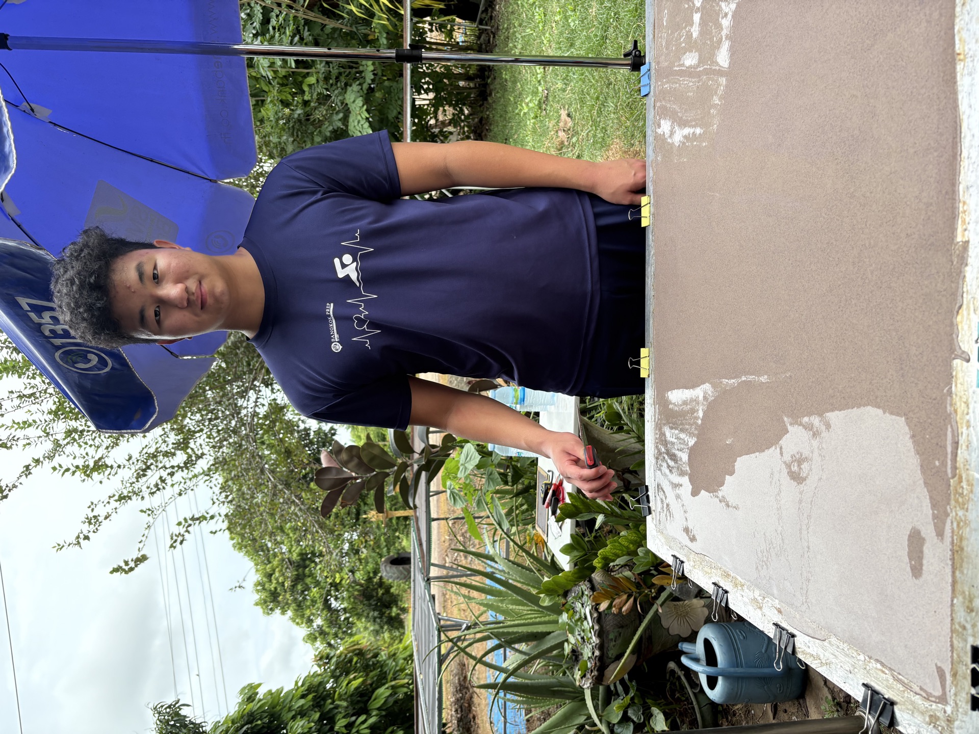 Founder making cacao leather goods